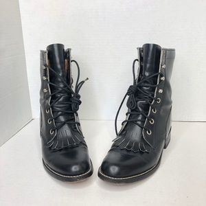 JUSTIN DIAMOND Black Combat Boots